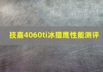 技嘉4060ti冰猎鹰性能测评