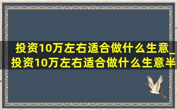 投资10万左右适合做什么生意_投资10万左右适合做什么生意半年