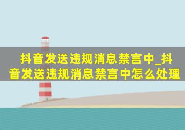 抖音发送违规消息禁言中_抖音发送违规消息禁言中怎么处理