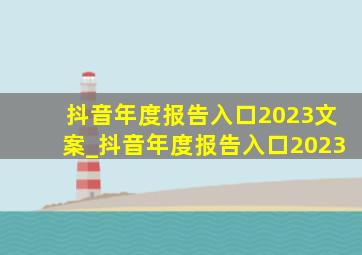 抖音年度报告入口2023文案_抖音年度报告入口2023