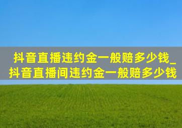 抖音直播违约金一般赔多少钱_抖音直播间违约金一般赔多少钱