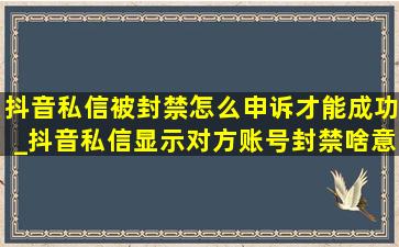 抖音私信被封禁怎么申诉才能成功_抖音私信显示对方账号封禁啥意思