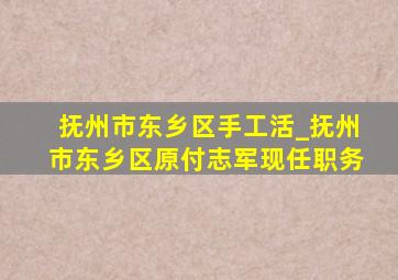 抚州市东乡区手工活_抚州市东乡区原付志军现任职务