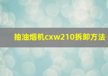 抽油烟机cxw210拆卸方法