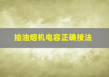 抽油烟机电容正确接法