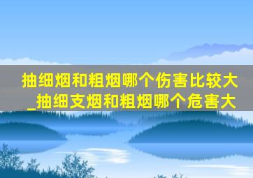 抽细烟和粗烟哪个伤害比较大_抽细支烟和粗烟哪个危害大