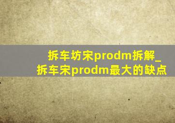 拆车坊宋prodm拆解_拆车宋prodm最大的缺点