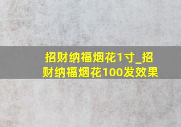 招财纳福烟花1寸_招财纳福烟花100发效果