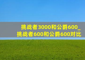 挑战者3000和公爵600_挑战者600和公爵600对比