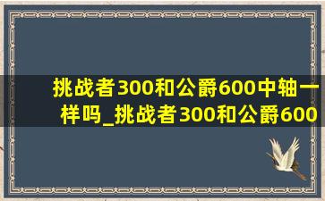 挑战者300和公爵600中轴一样吗_挑战者300和公爵600速度区别大吗