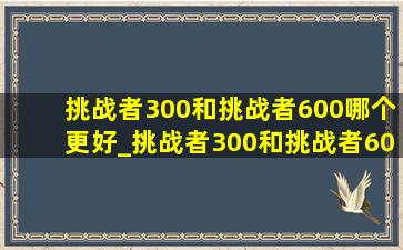 挑战者300和挑战者600哪个更好_挑战者300和挑战者600哪个更值得选