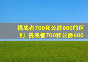 挑战者700和公爵600的区别_挑战者700和公爵600