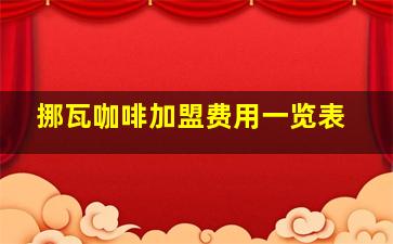 挪瓦咖啡加盟费用一览表