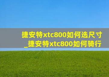 捷安特xtc800如何选尺寸_捷安特xtc800如何骑行