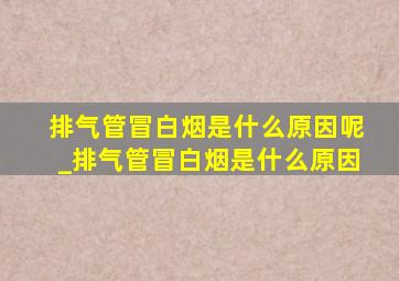 排气管冒白烟是什么原因呢_排气管冒白烟是什么原因