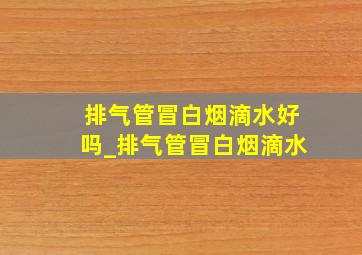 排气管冒白烟滴水好吗_排气管冒白烟滴水