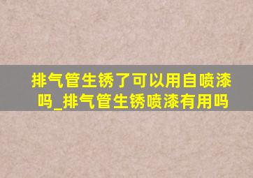 排气管生锈了可以用自喷漆吗_排气管生锈喷漆有用吗