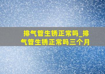 排气管生锈正常吗_排气管生锈正常吗三个月