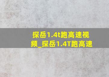 探岳1.4t跑高速视频_探岳1.4T跑高速