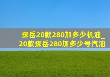 探岳20款280加多少机油_20款探岳280加多少号汽油