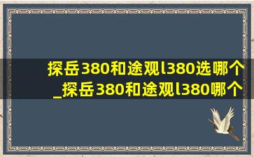 探岳380和途观l380选哪个_探岳380和途观l380哪个值得入手