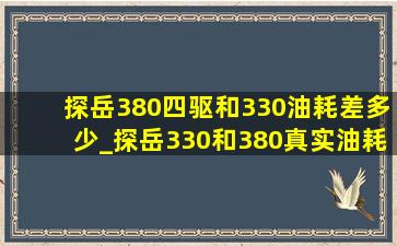 探岳380四驱和330油耗差多少_探岳330和380真实油耗对比