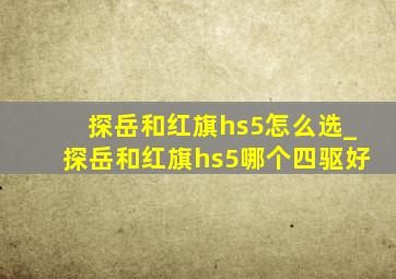 探岳和红旗hs5怎么选_探岳和红旗hs5哪个四驱好