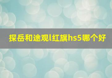 探岳和途观l红旗hs5哪个好