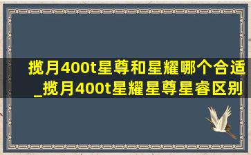 揽月400t星尊和星耀哪个合适_揽月400t星耀星尊星睿区别