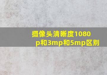 摄像头清晰度1080p和3mp和5mp区别