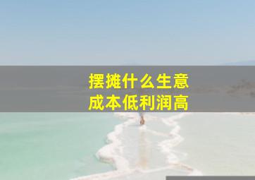 摆摊什么生意成本低利润高