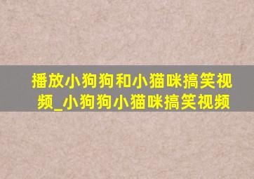 播放小狗狗和小猫咪搞笑视频_小狗狗小猫咪搞笑视频