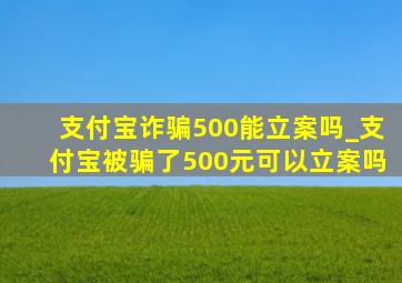 支付宝诈骗500能立案吗_支付宝被骗了500元可以立案吗