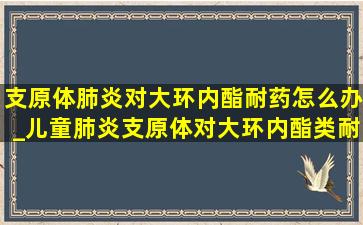 支原体肺炎对大环内酯耐药怎么办_儿童肺炎支原体对大环内酯类耐药