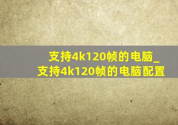 支持4k120帧的电脑_支持4k120帧的电脑配置