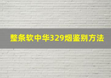 整条软中华329烟鉴别方法