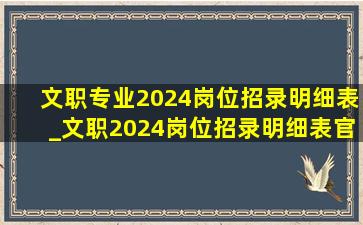 文职专业2024岗位招录明细表_文职2024岗位招录明细表官方正版