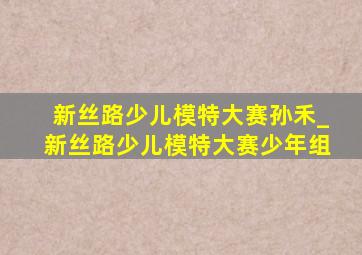 新丝路少儿模特大赛孙禾_新丝路少儿模特大赛少年组