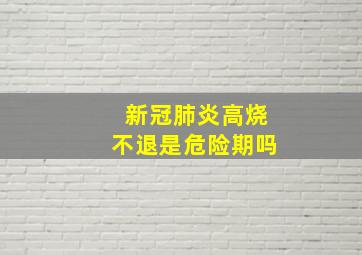 新冠肺炎高烧不退是危险期吗