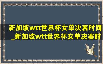 新加坡wtt世界杯女单决赛时间_新加坡wtt世界杯女单决赛时间表