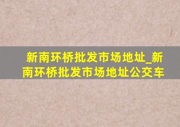 新南环桥批发市场地址_新南环桥批发市场地址公交车