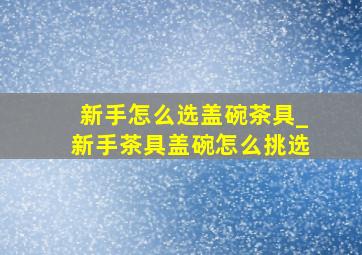 新手怎么选盖碗茶具_新手茶具盖碗怎么挑选