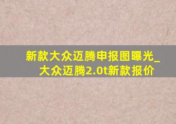 新款大众迈腾申报图曝光_大众迈腾2.0t新款报价