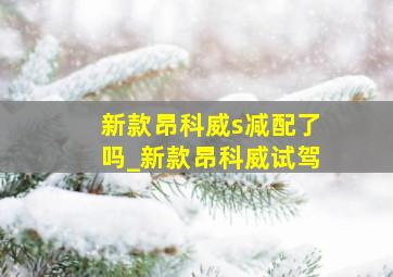 新款昂科威s减配了吗_新款昂科威试驾