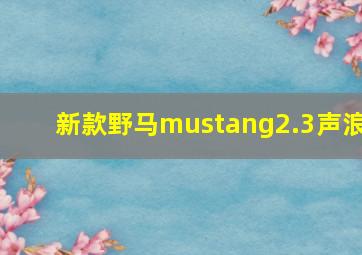 新款野马mustang2.3声浪