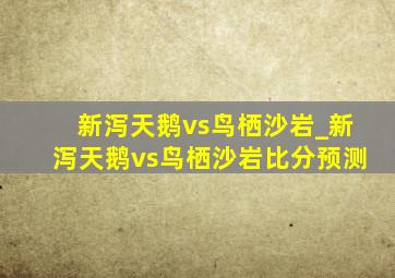 新泻天鹅vs鸟栖沙岩_新泻天鹅vs鸟栖沙岩比分预测