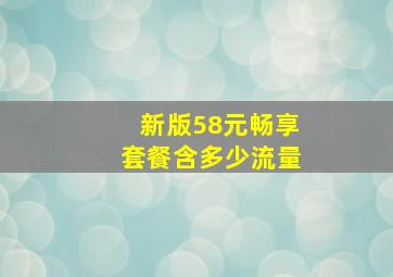 新版58元畅享套餐含多少流量