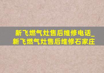 新飞燃气灶售后维修电话_新飞燃气灶售后维修石家庄