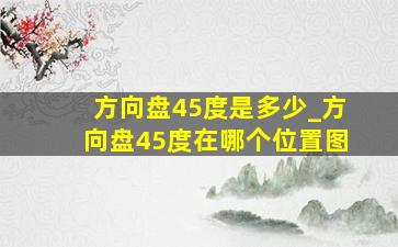 方向盘45度是多少_方向盘45度在哪个位置图