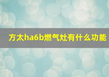 方太ha6b燃气灶有什么功能